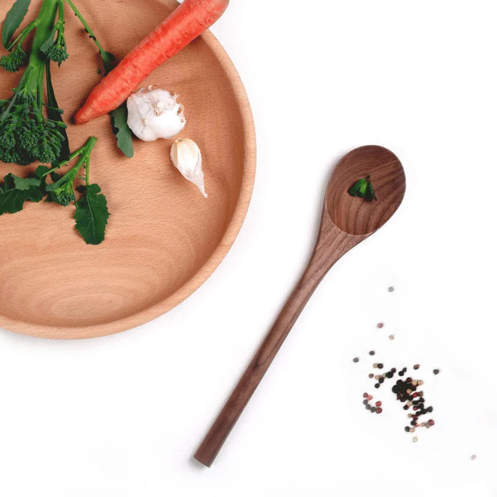 12" Walnut Oval Spoon - Image 2