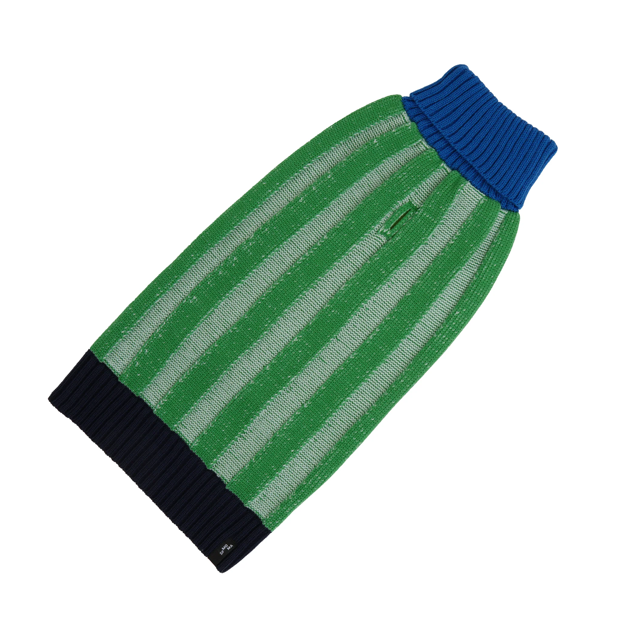 Big Stripe Cobalt + Kelly Dog Sweater: 11-17 lbs