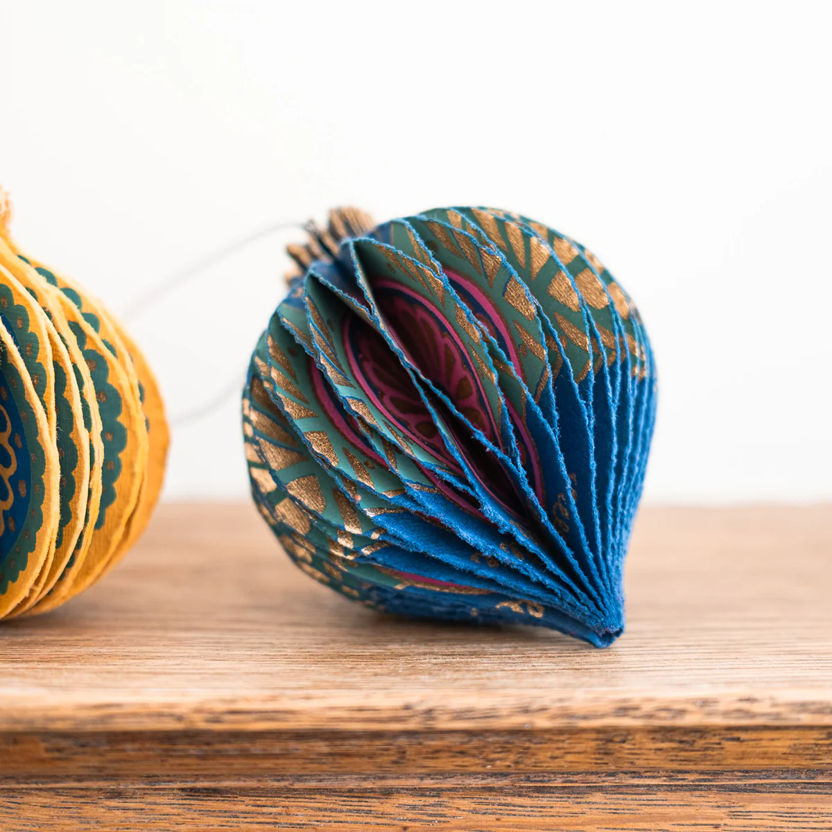 Blue Bauble Honeycomb Ornament - Image 3