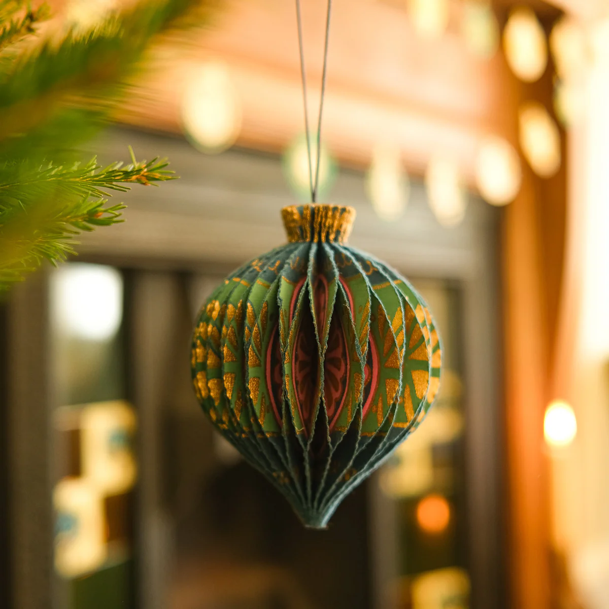 Blue Bauble Honeycomb Ornament - Image 5