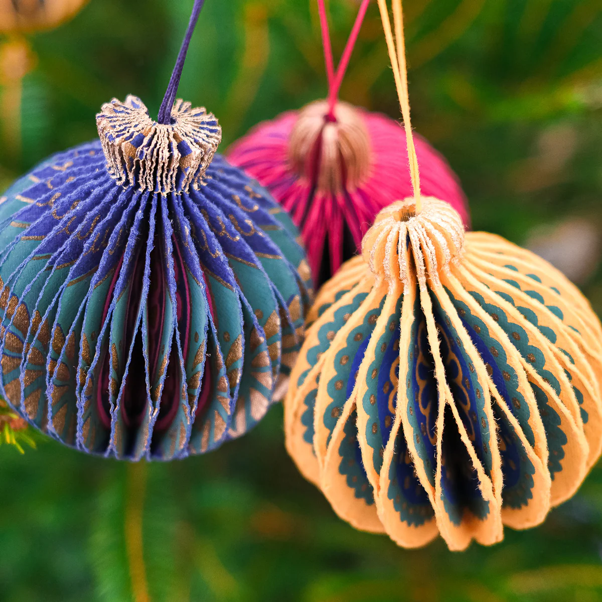 Blue Bauble Honeycomb Ornament - Image 6
