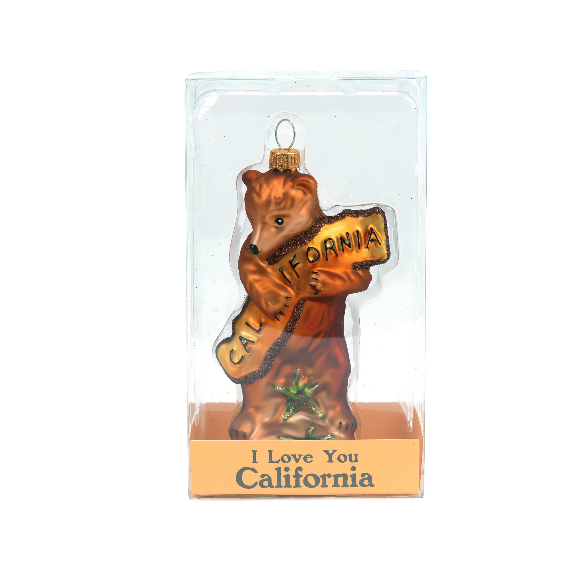 CA Bear Hug Glass Ornament - Image 3