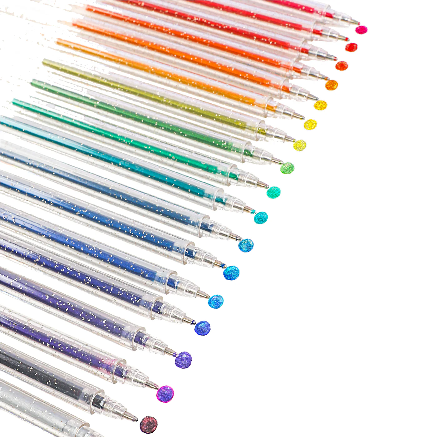Capped Iridescent Glitter Gel Ink Pen Set of 18 - Image 2