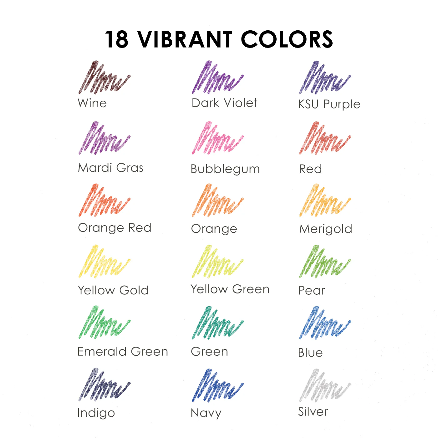 Capped Iridescent Glitter Gel Ink Pen Set of 18 - Image 3