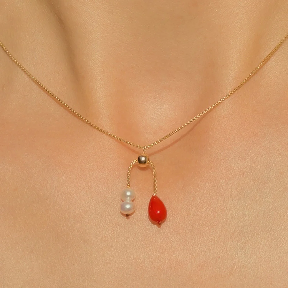 Coral Chain Necklace - Image 2