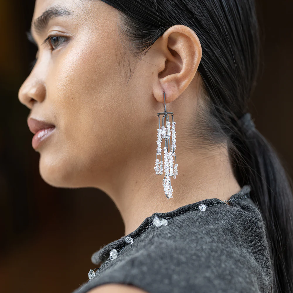 Curtain Tangle Herkimer Diamond Earrings - Image 3