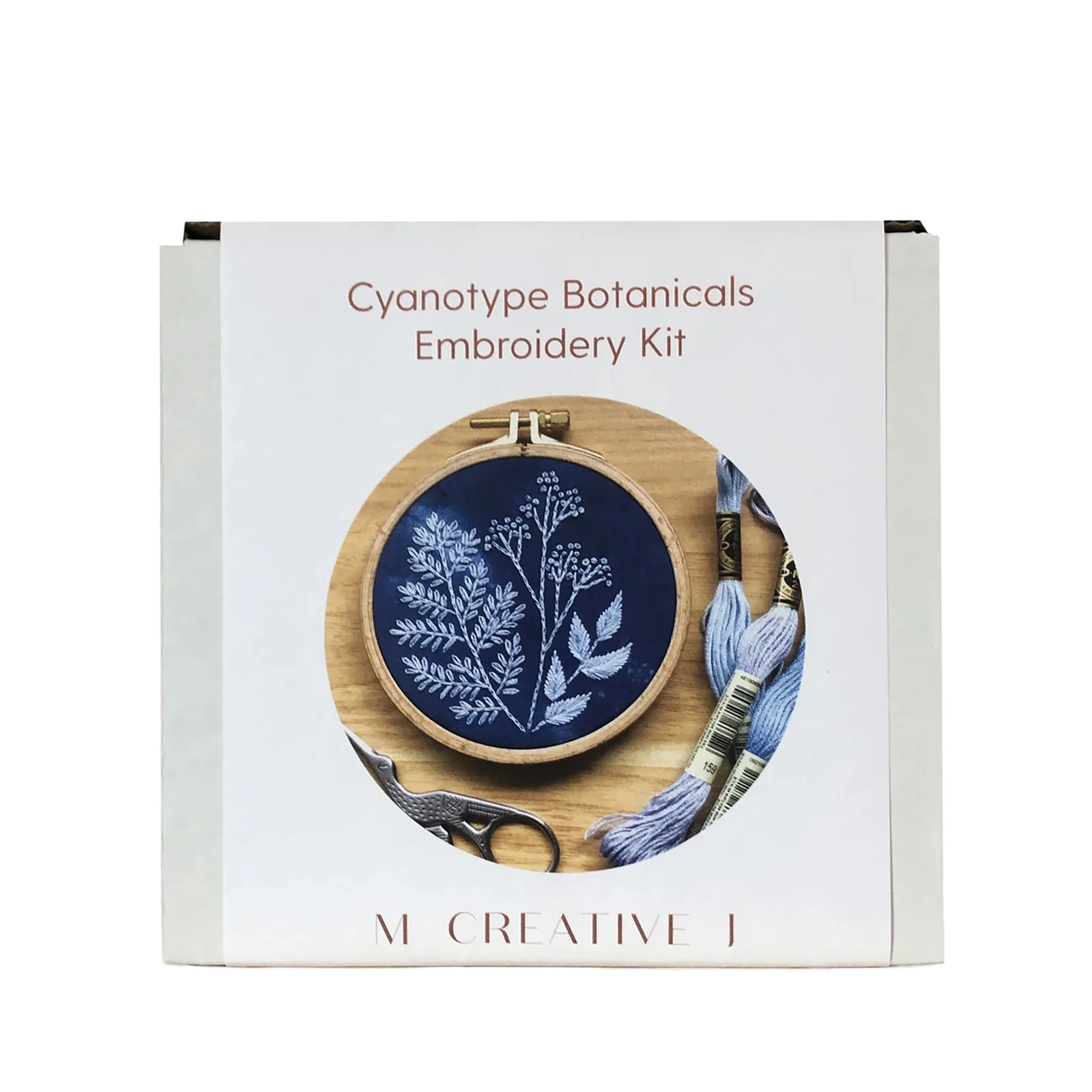 Cyanotype Botanicals Beginner Embroidery Kit