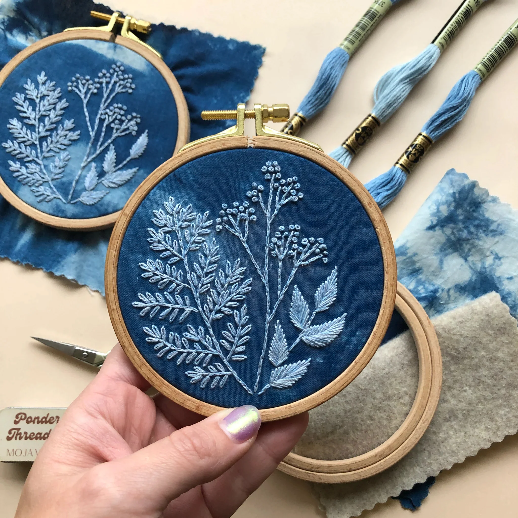 Cyanotype Botanicals Beginner Embroidery Kit - Image 4