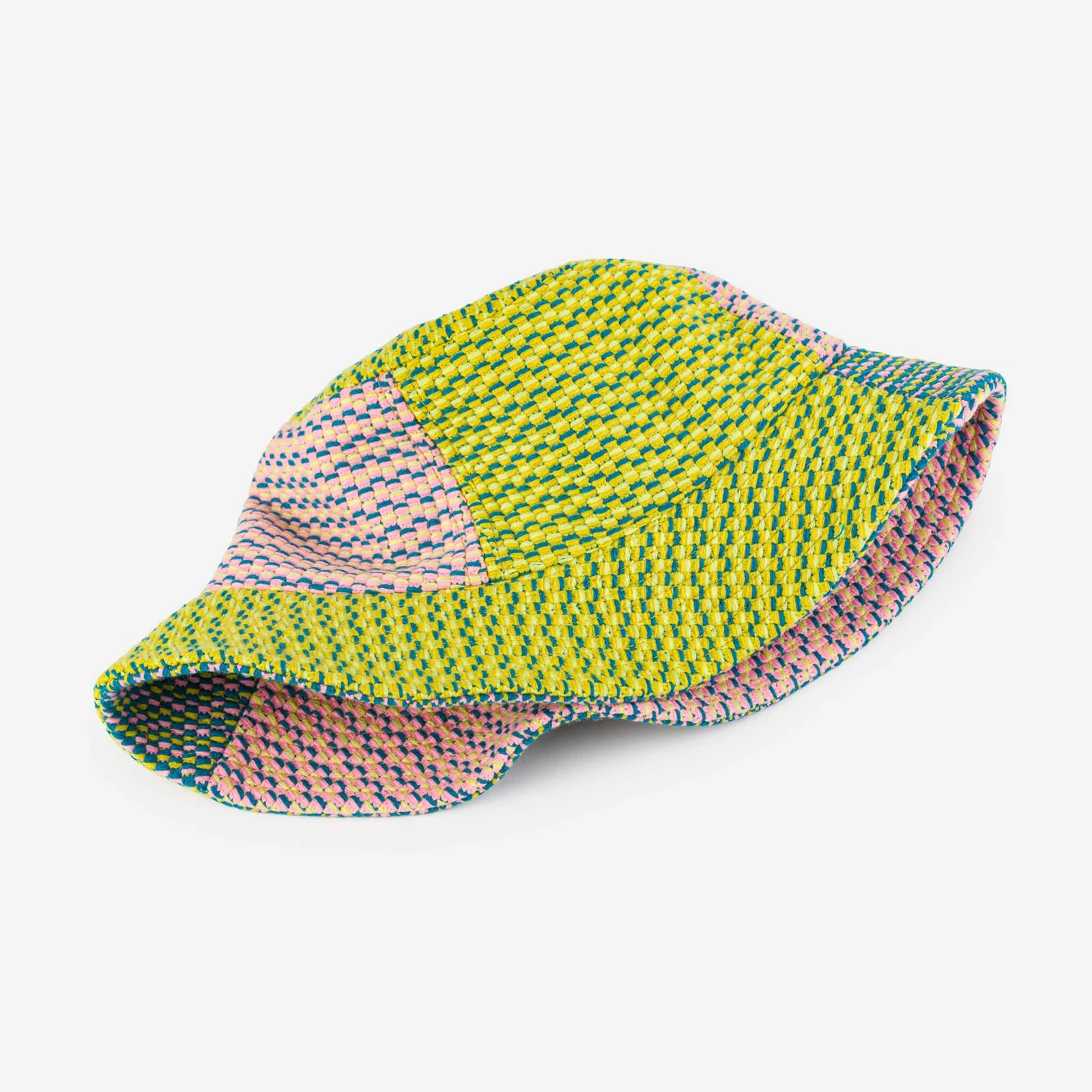 Dashes Bucket Hat: Green + Pink - Image 3