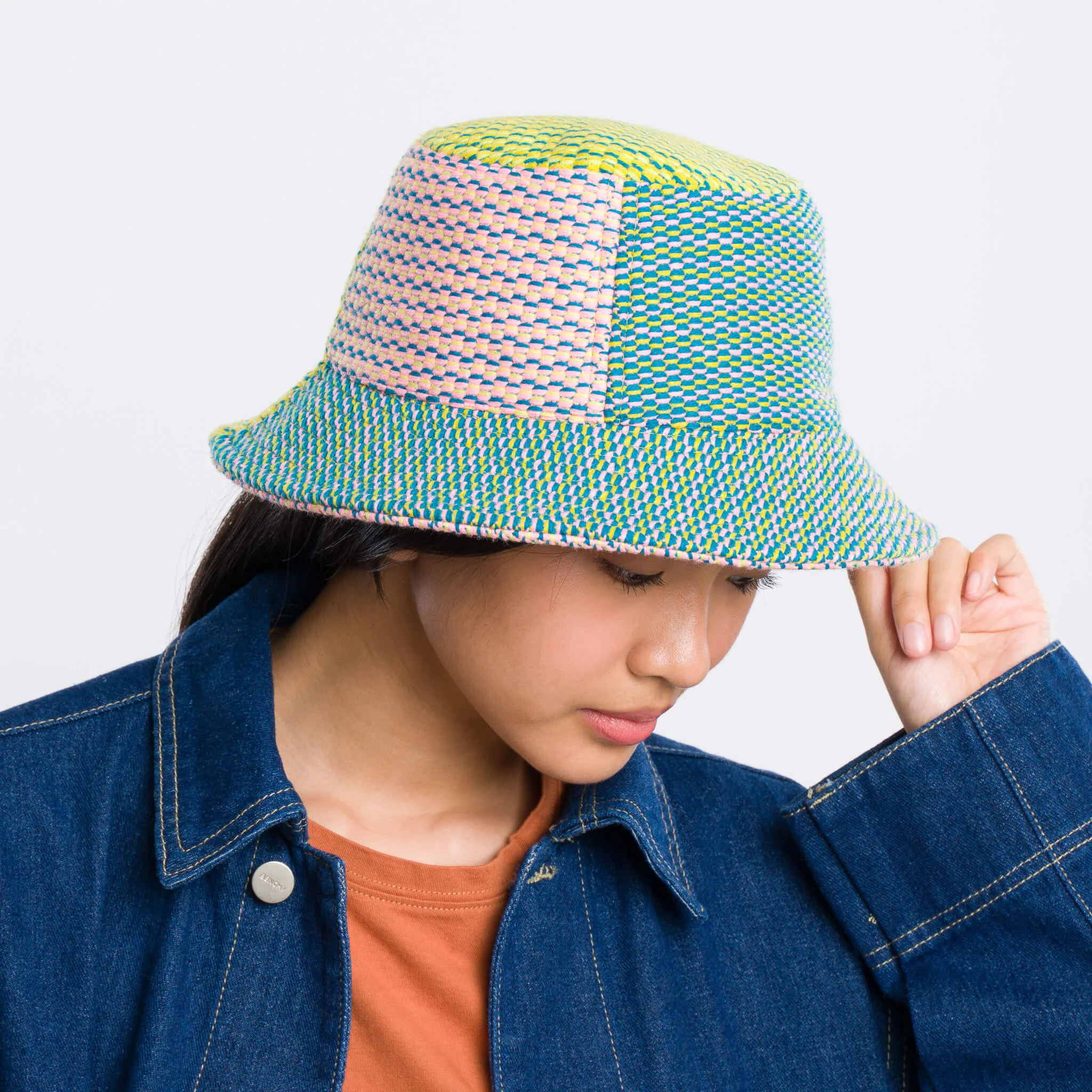 Dashes Bucket Hat: Green + Pink - Image 5
