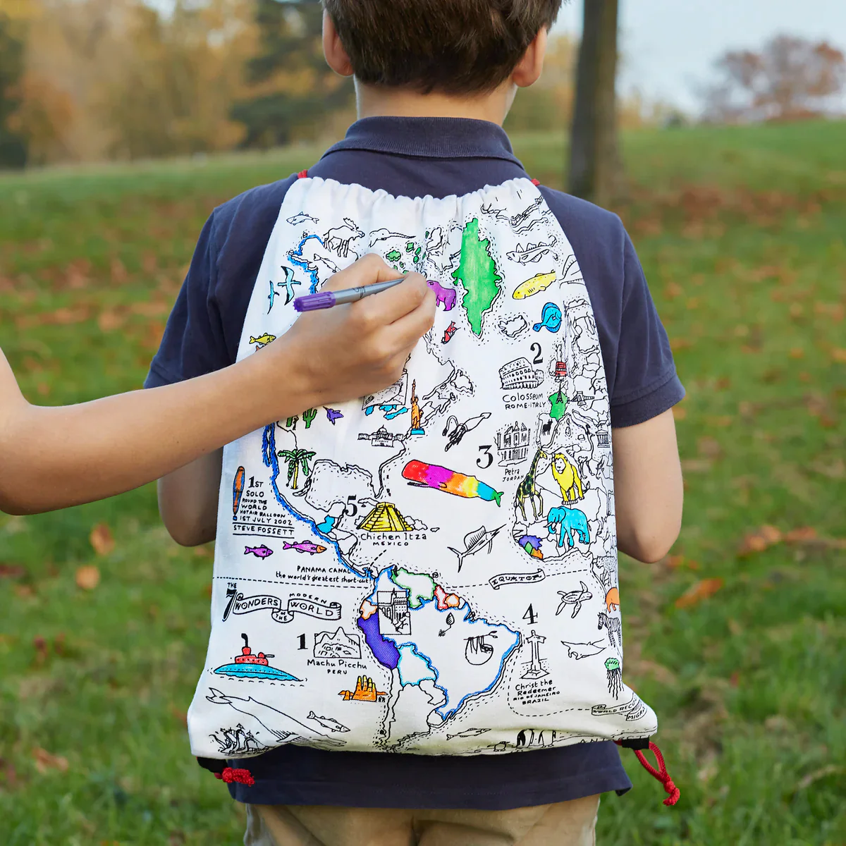 DIY Map Backpack Coloring Kit - Image 3