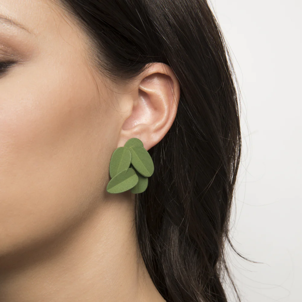 Leaves Earrings 1: Olive - Image 2
