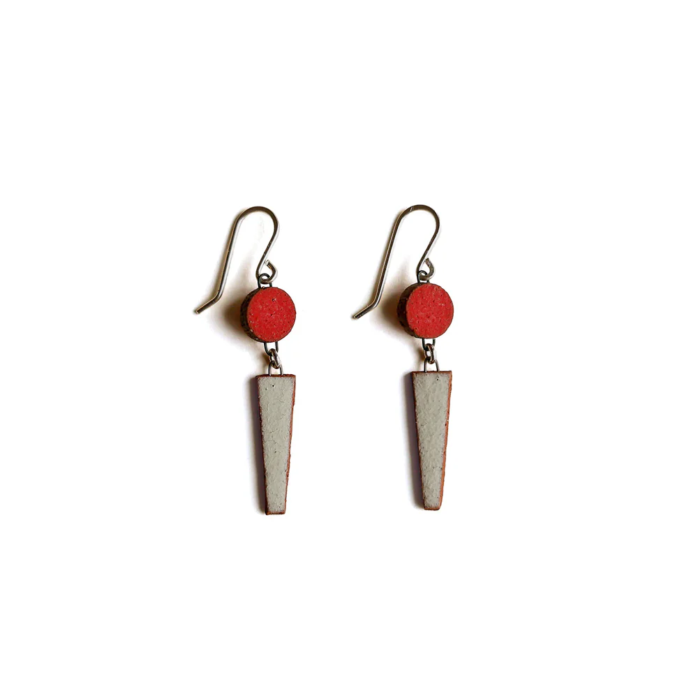 Olivia Red + Natural Earrings