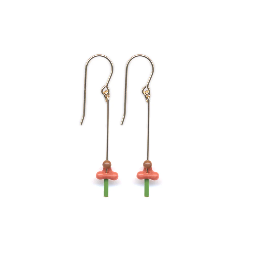 Pink Lily Drop Earrings