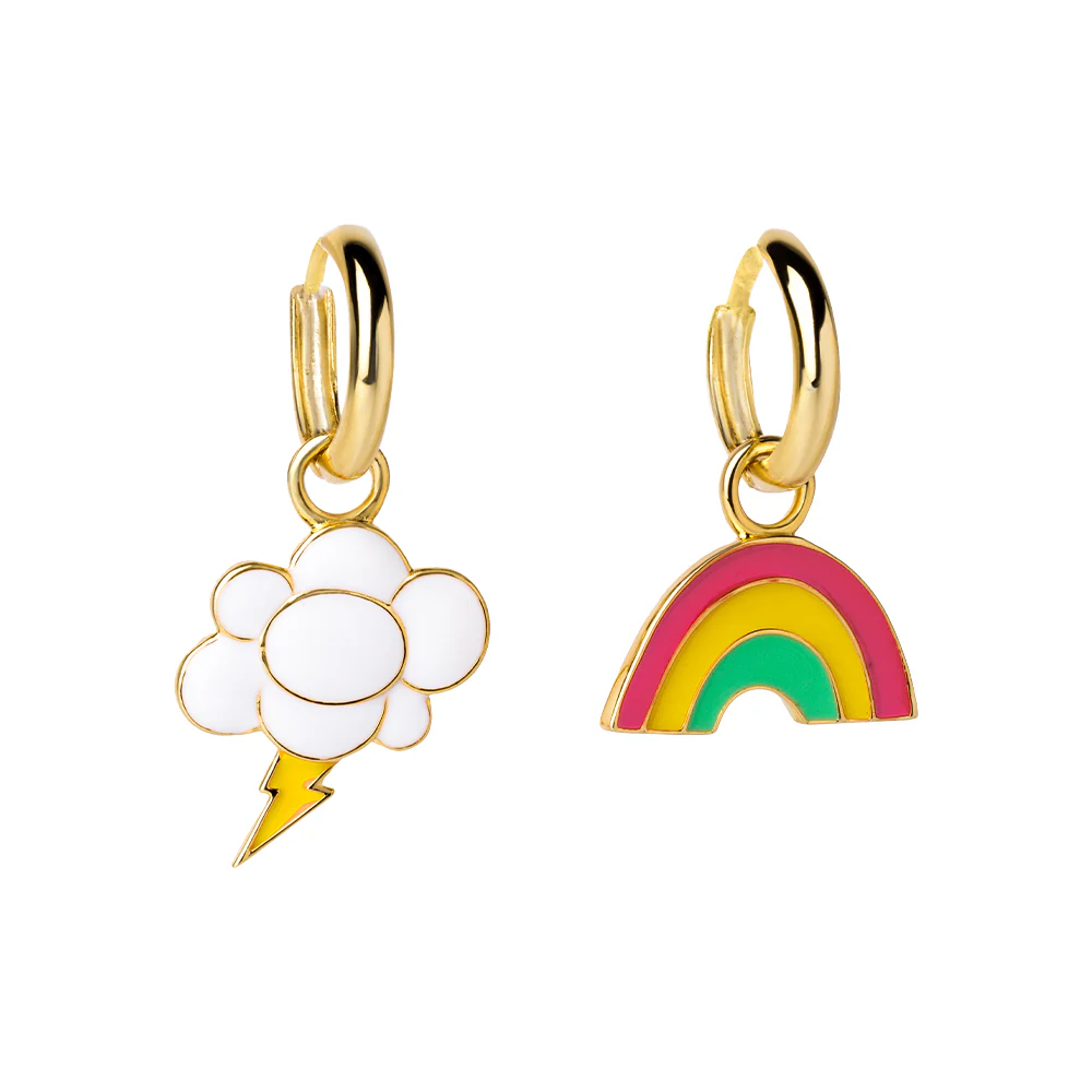 Rainbow + Cloud Hoop Earrings