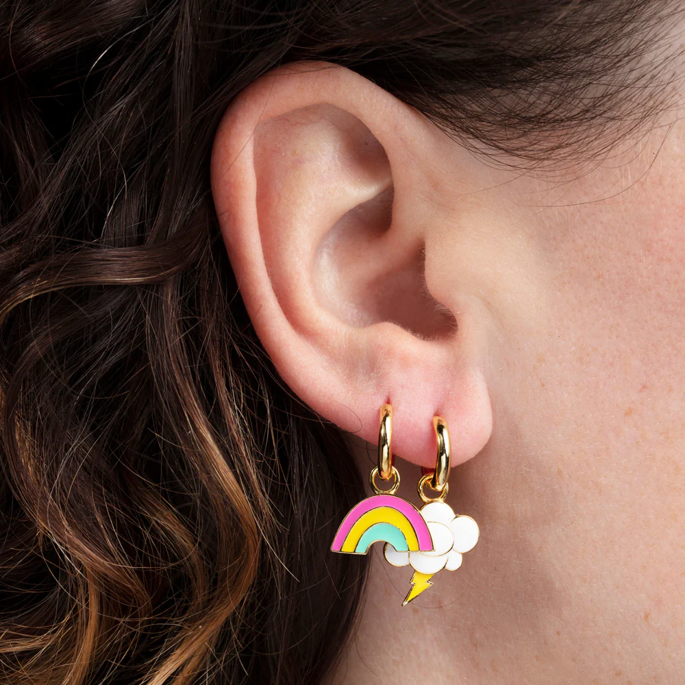 Rainbow + Cloud Hoop Earrings - Image 2