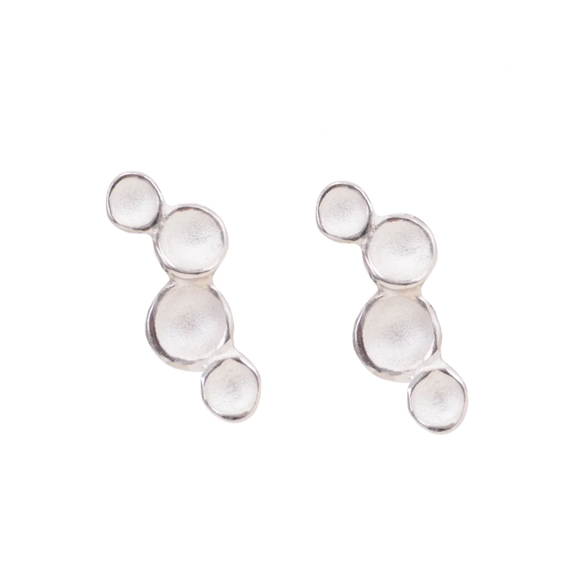 Mini Ripple Pod Post Earrings: Sterling Silver