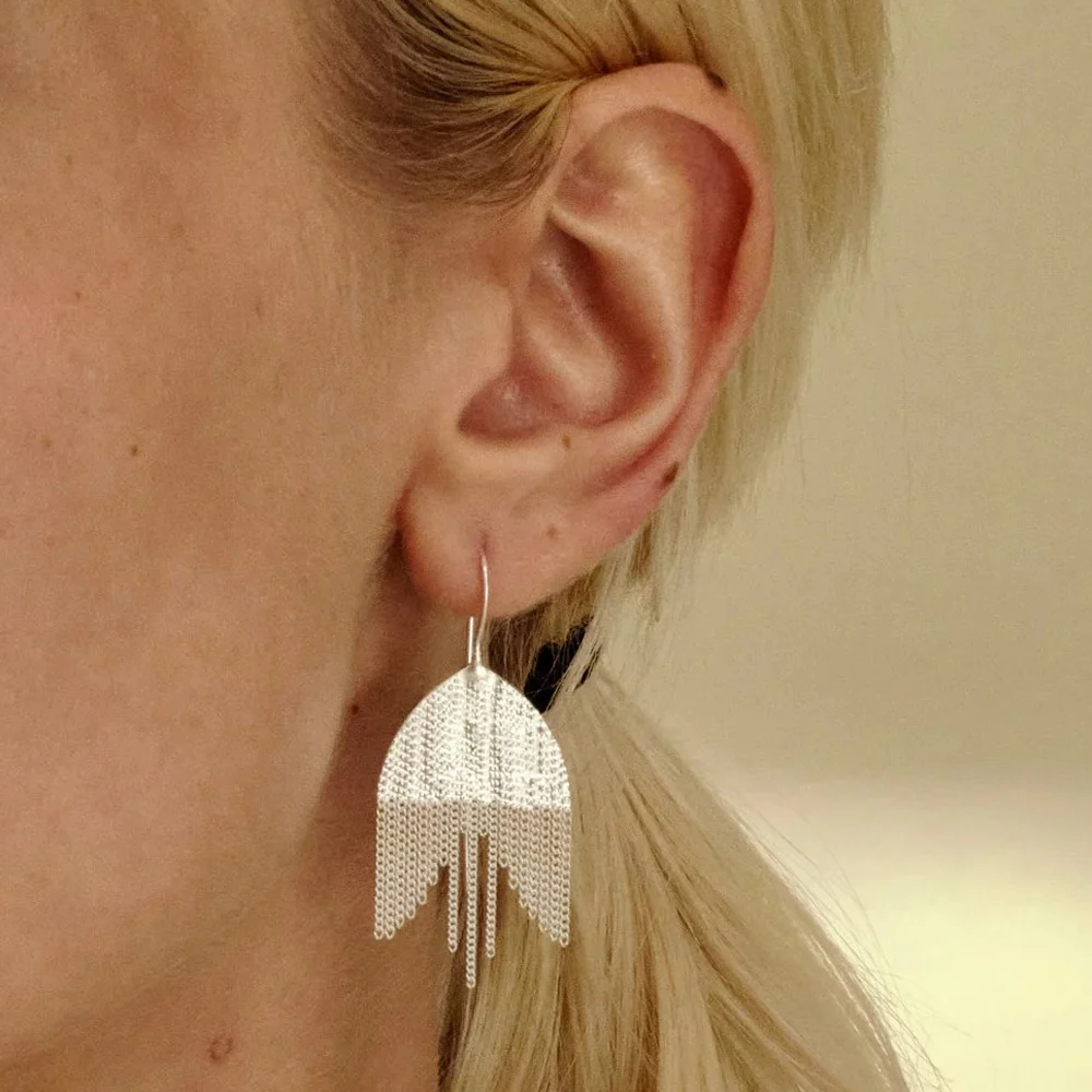 Snowdrop Silver Earrings - Image 3