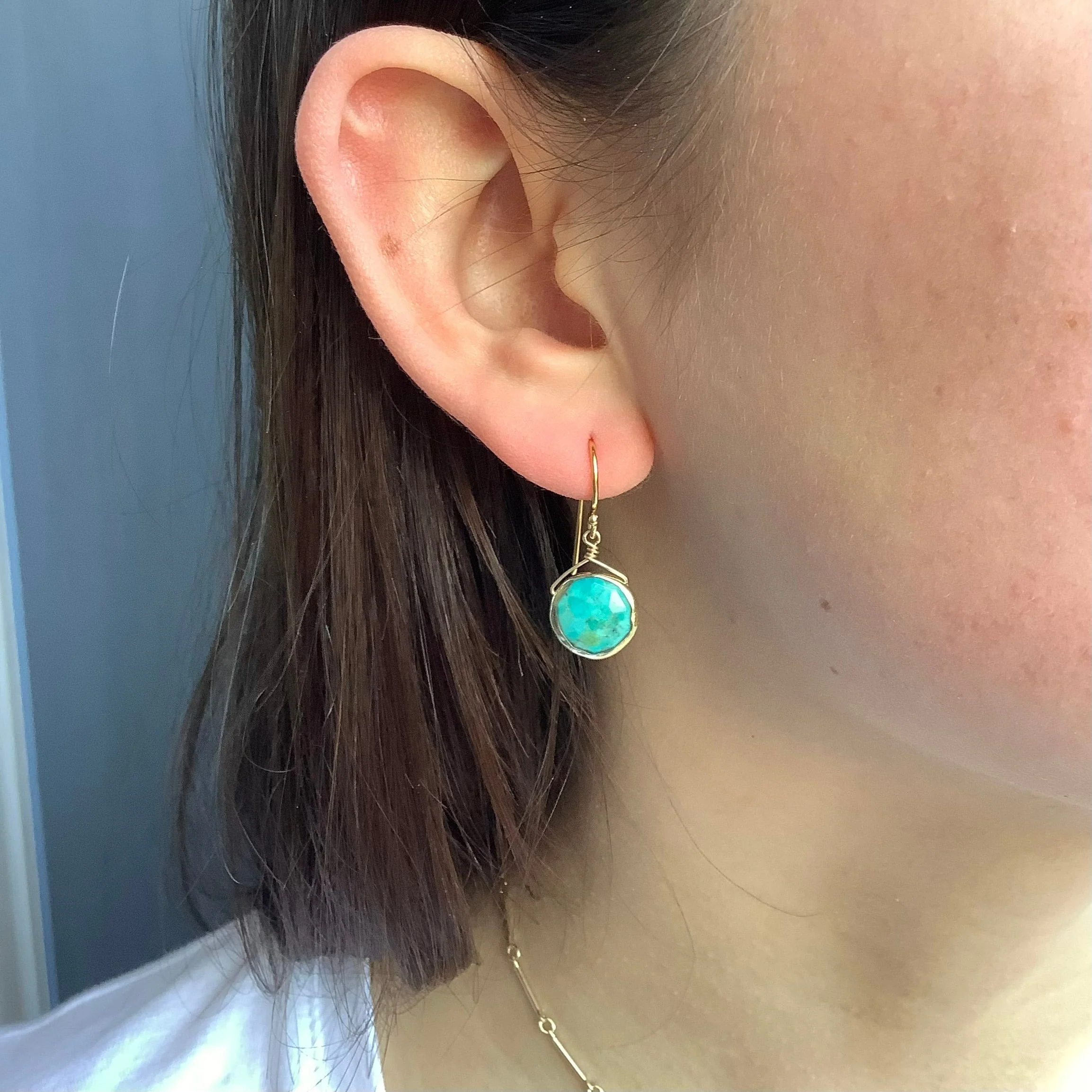 Turquoise Circles Earrings - Image 2