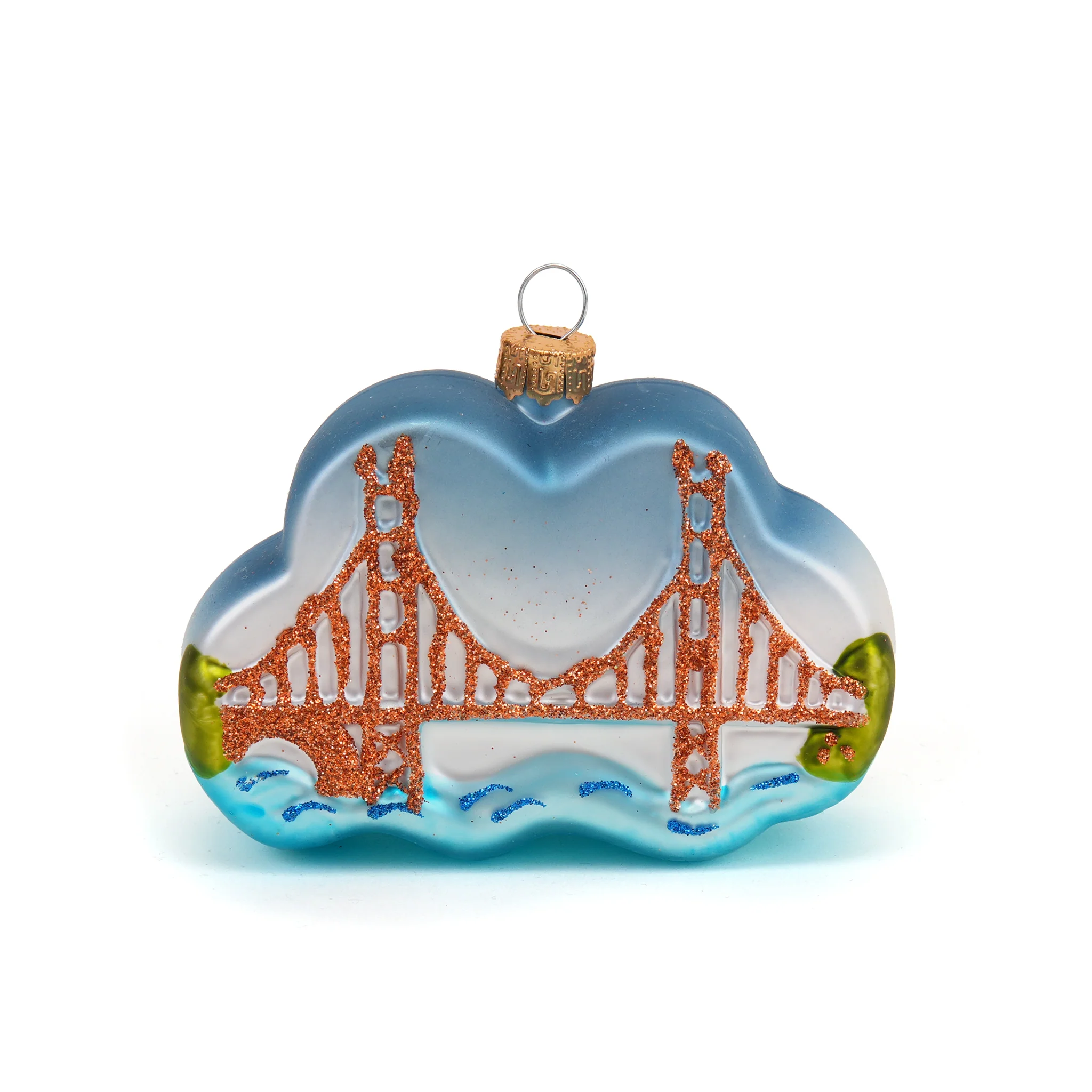 Golden Gate Bridge Glass Ornament