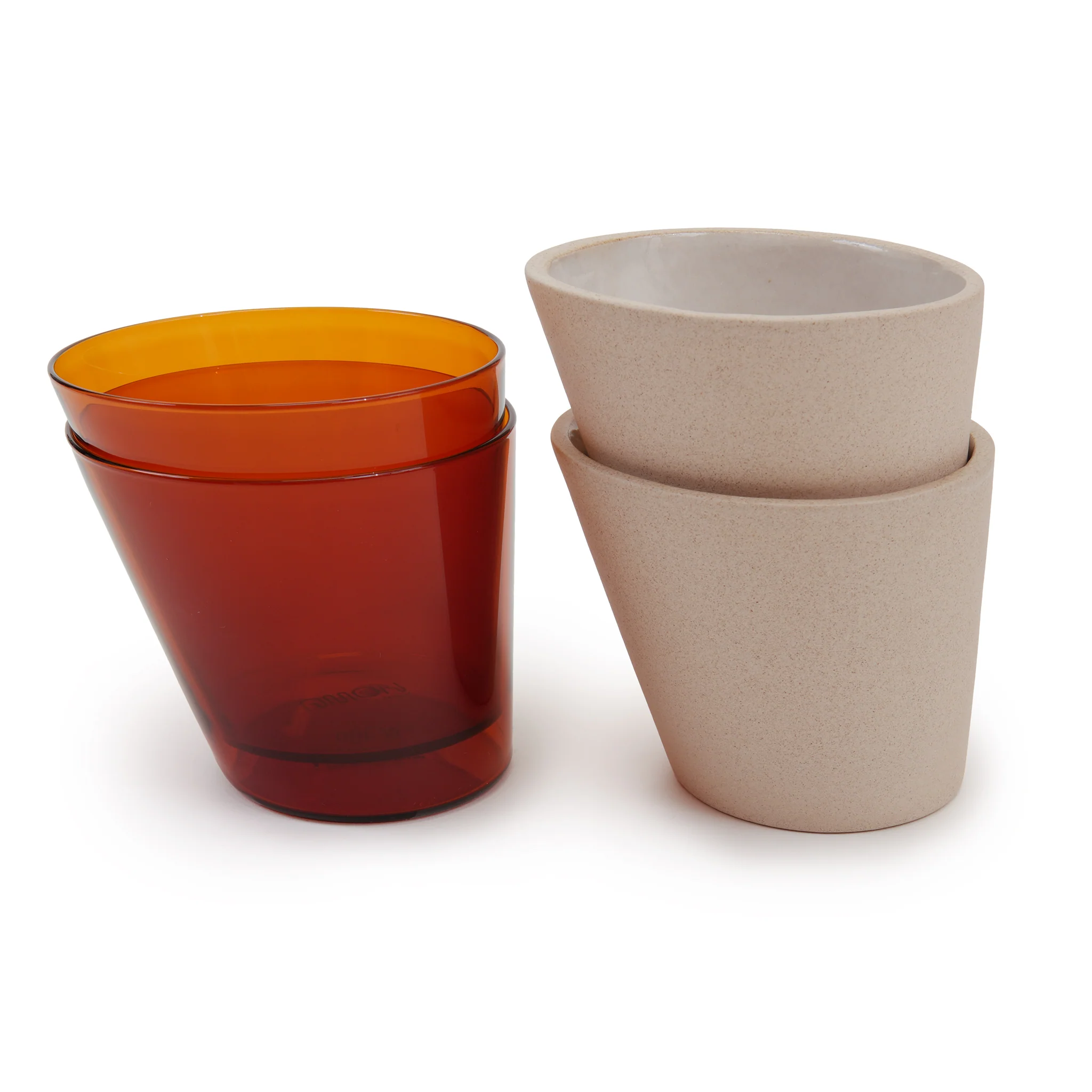 Local Ceramic Cup Grey Set of 2 - Image 3