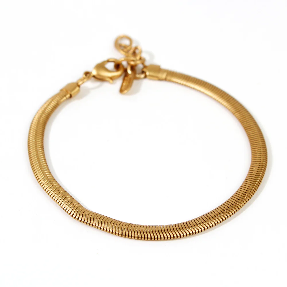 Snake Chain Bracelet: Gold - Image 3