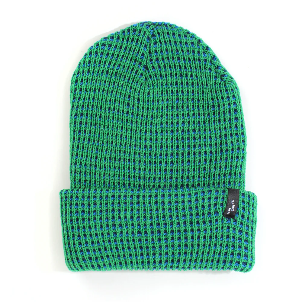 SFMOMA Grid Rib Hat: Green + Blue