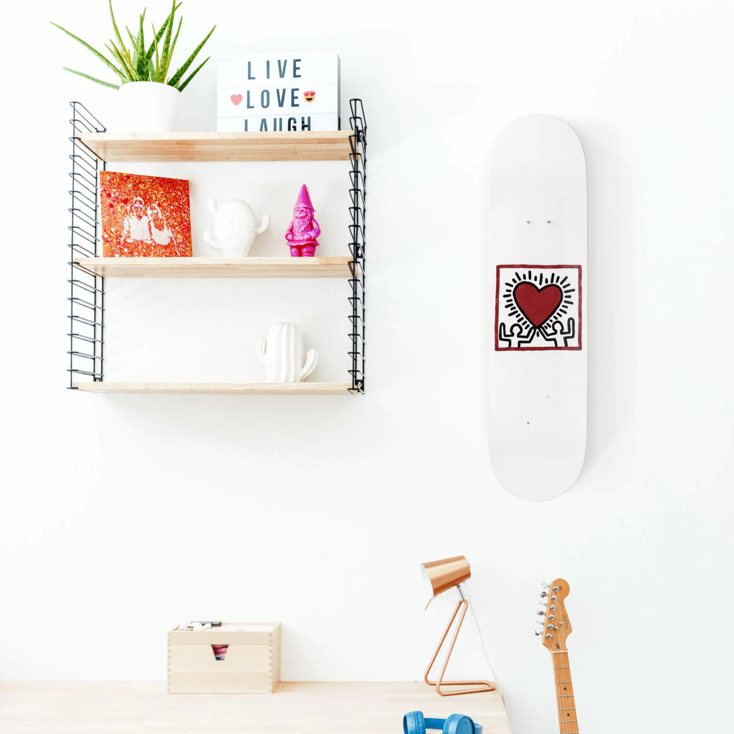 Keith Haring Heart Skateboard - Image 3