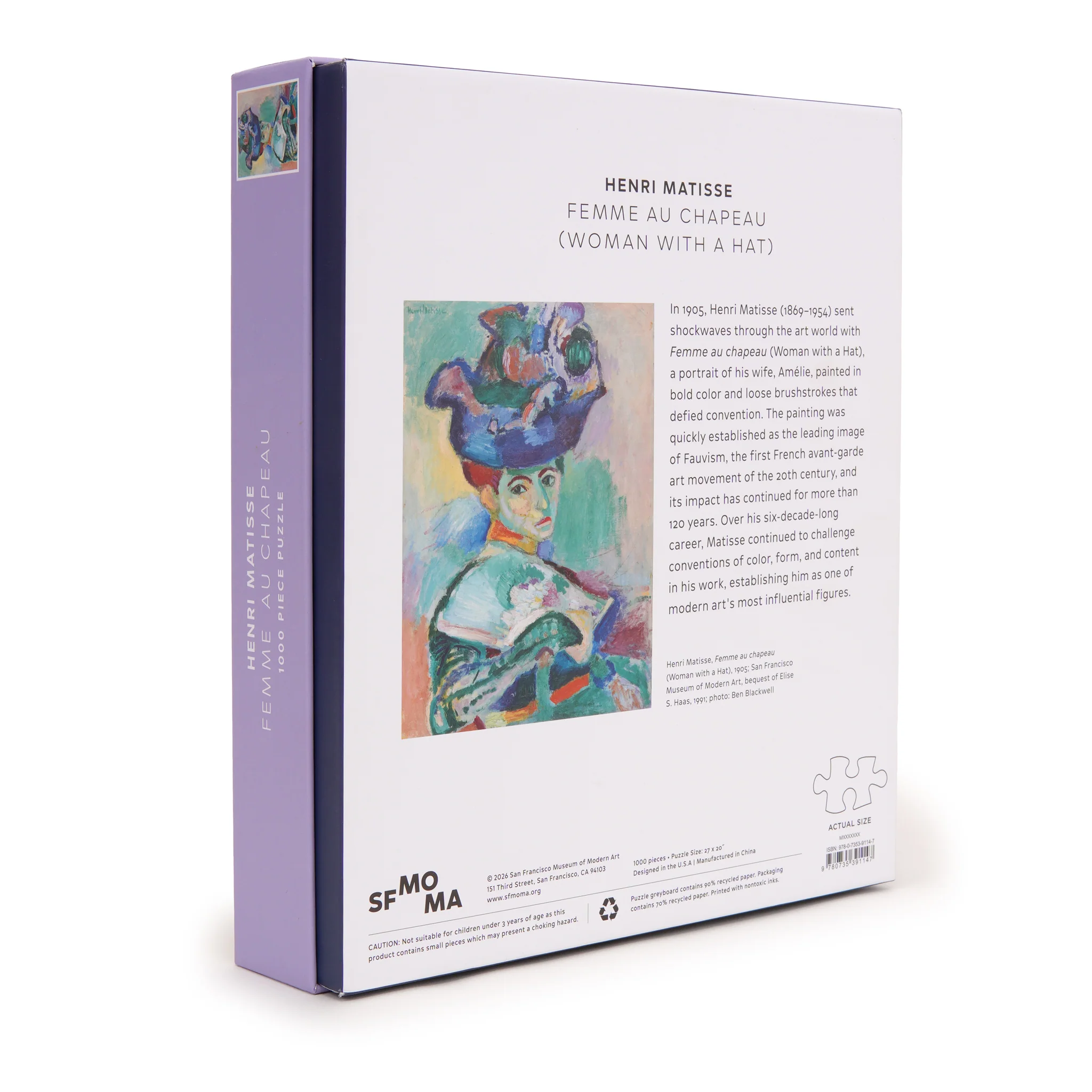 Matisse 1000-Piece Jigsaw Puzzle: Femme au Chapeau - Image 5
