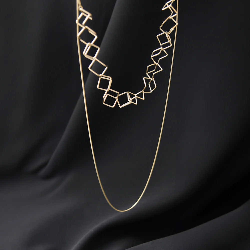 Maze Necklace: Satin Gold - Image 4