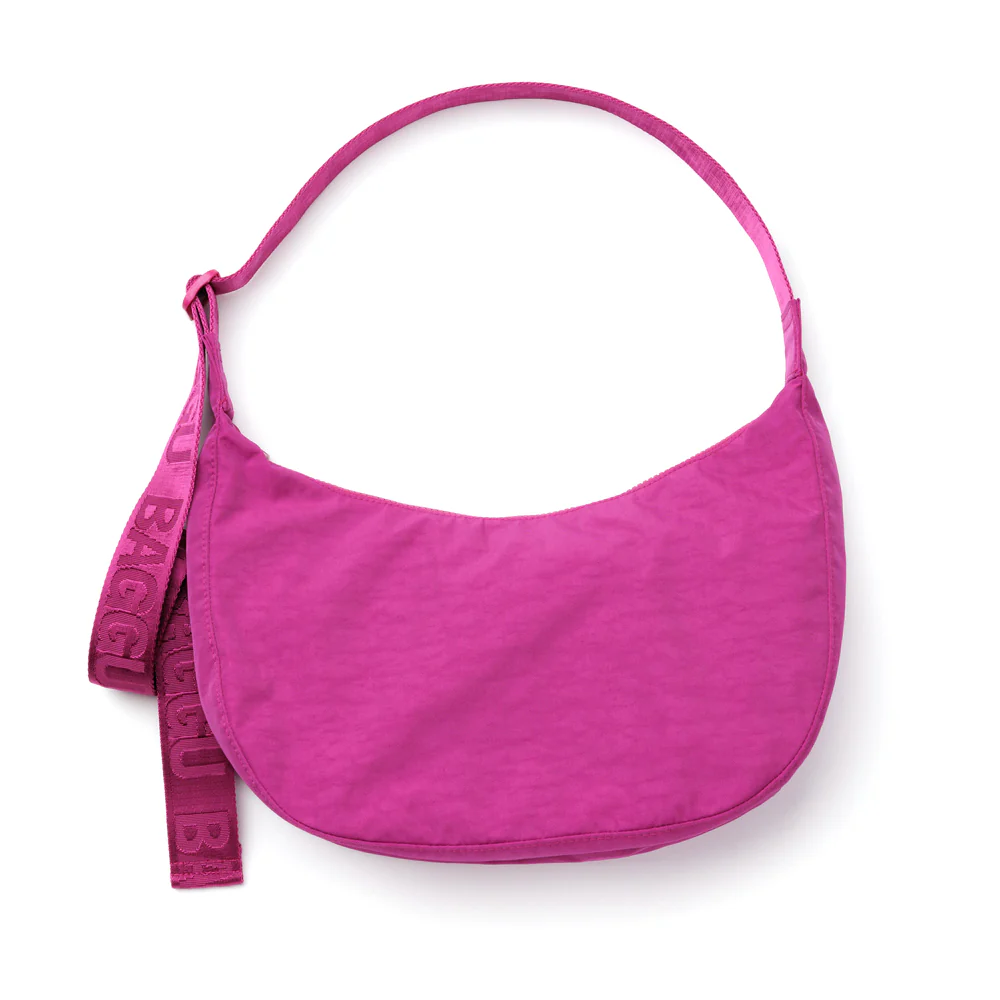Medium Crescent Bag: Deep Fuchsia