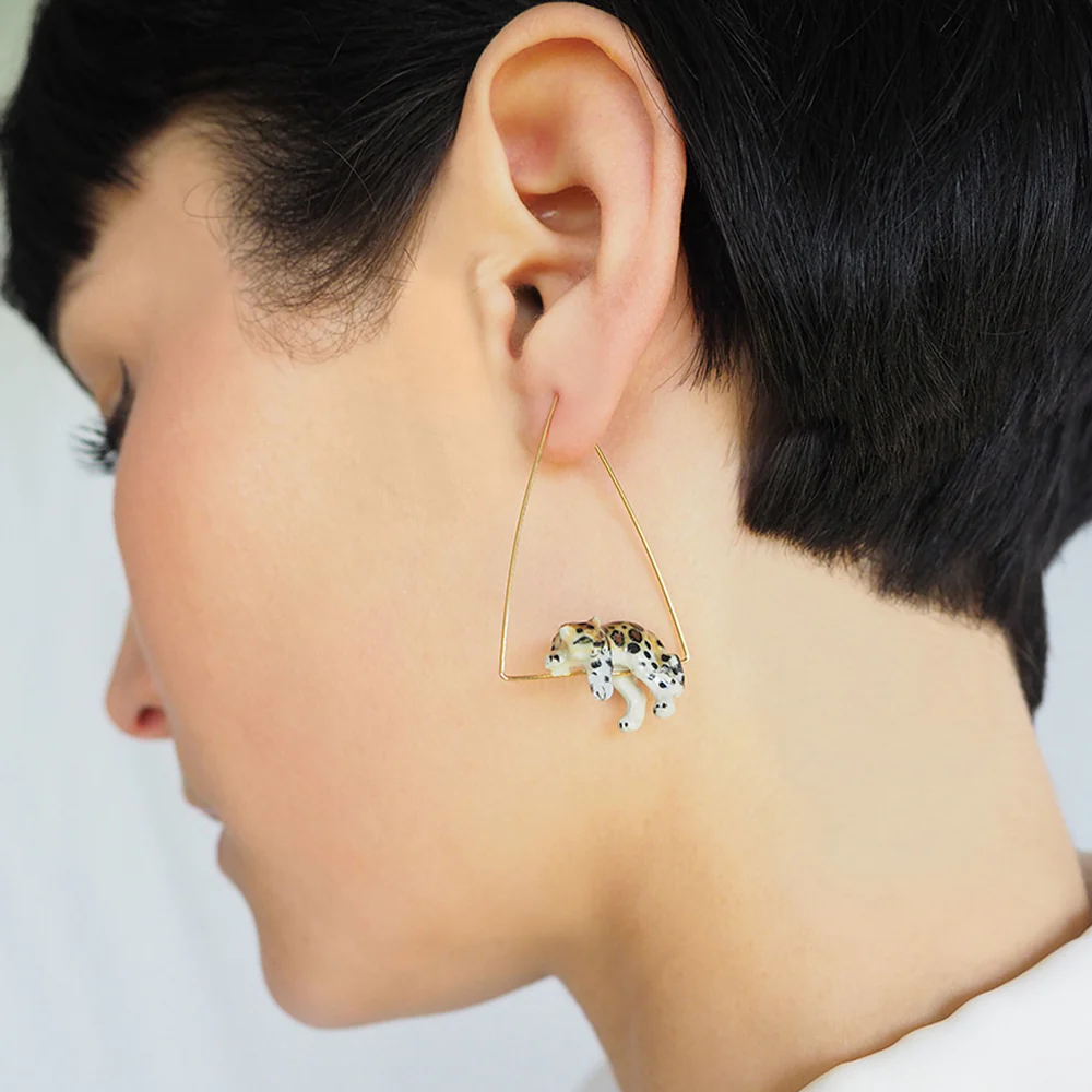 Leopard Triangle Earrings - Image 3