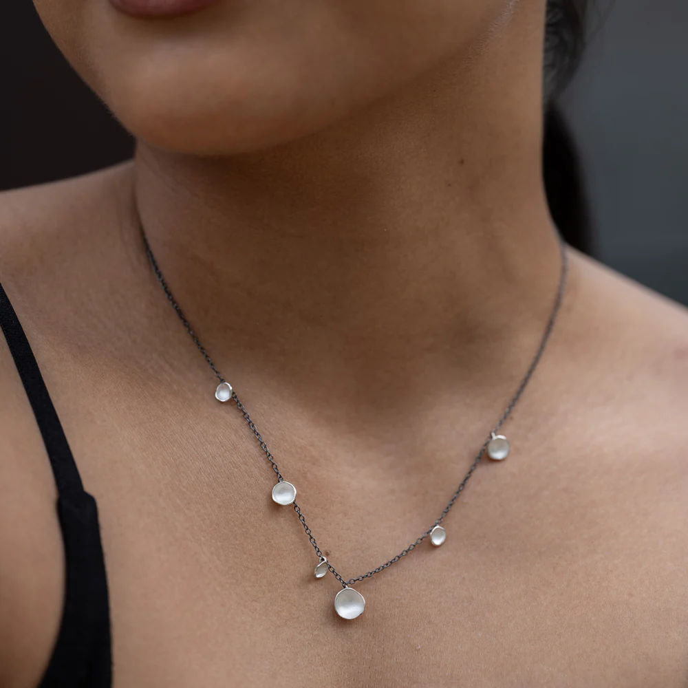 6-Pod Drop Necklace: Sterling and Oxidized Sterling - Image 2
