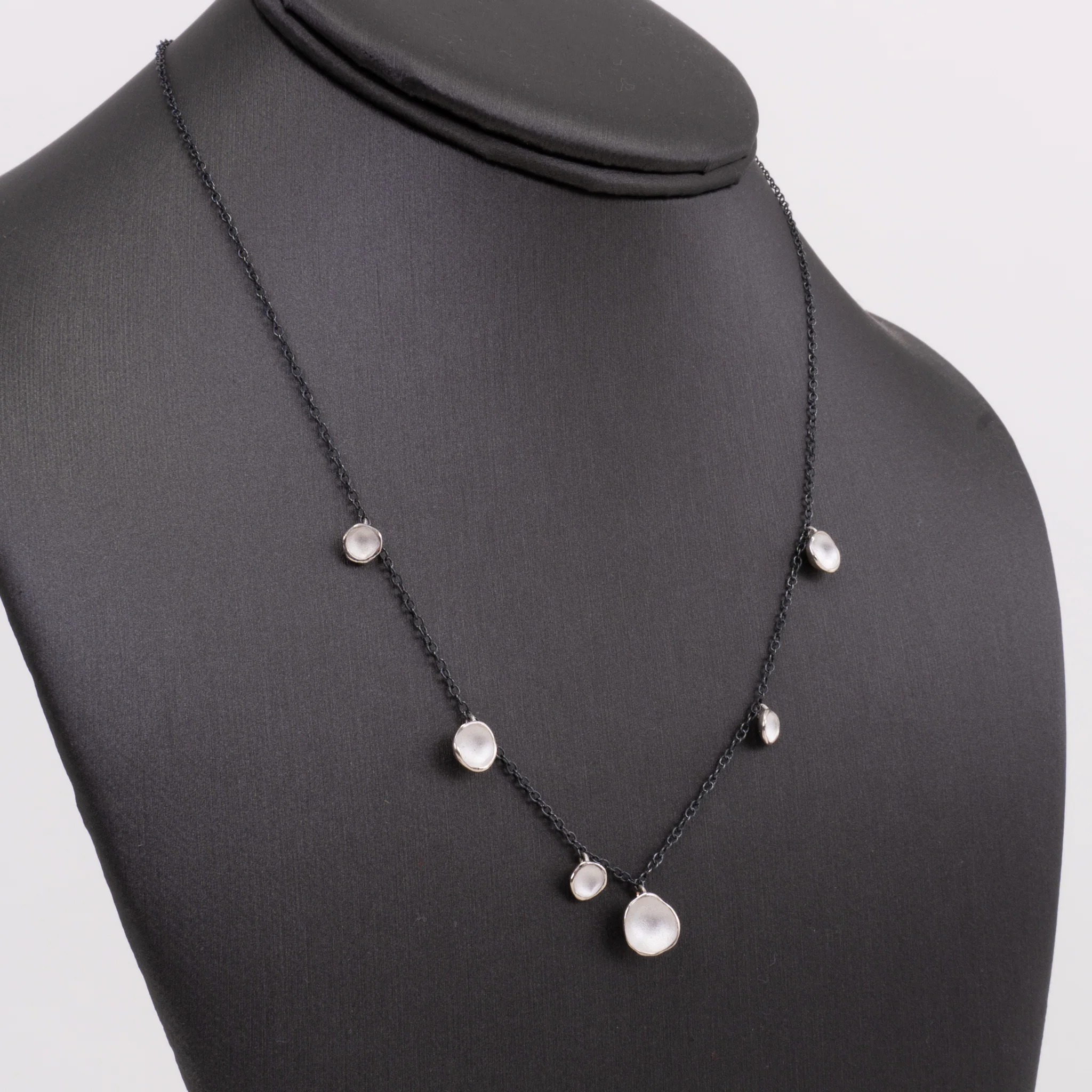 6-Pod Drop Necklace: Sterling and Oxidized Sterling - Image 4