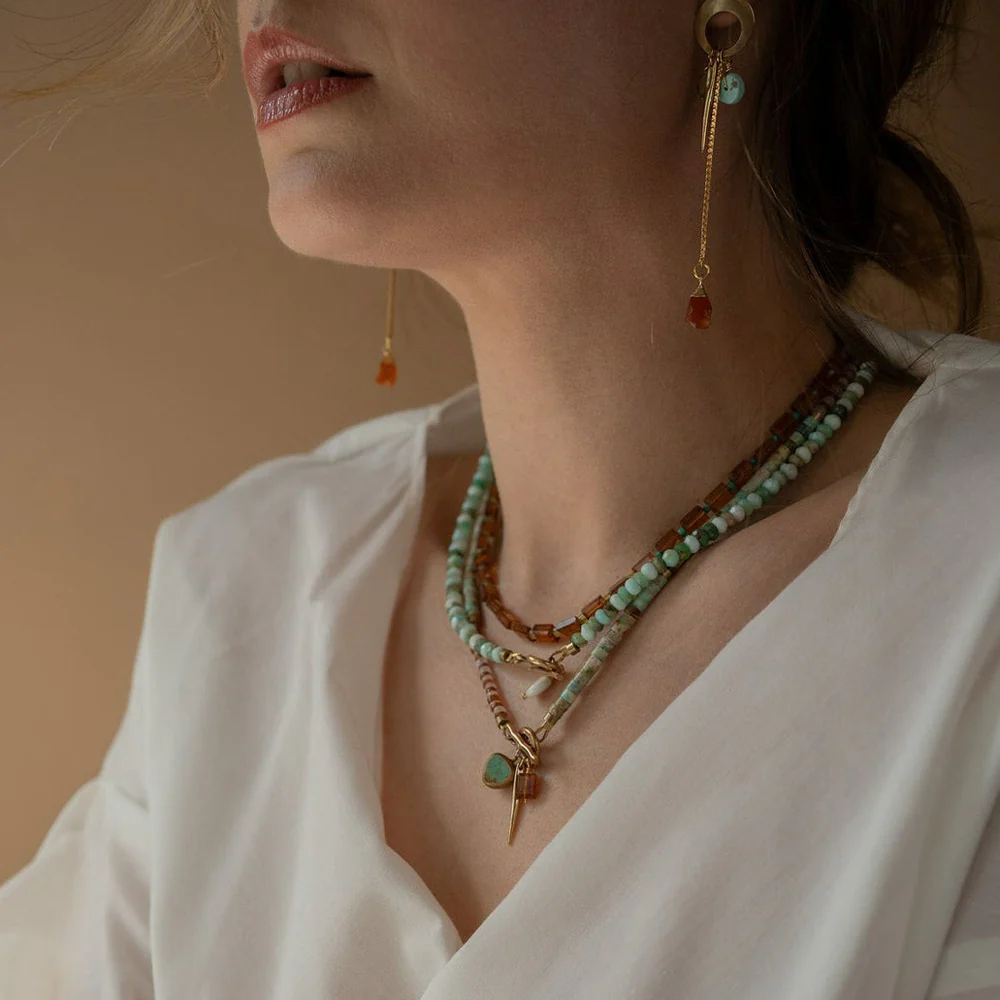 Aqua Beaded Necklace - Image 3