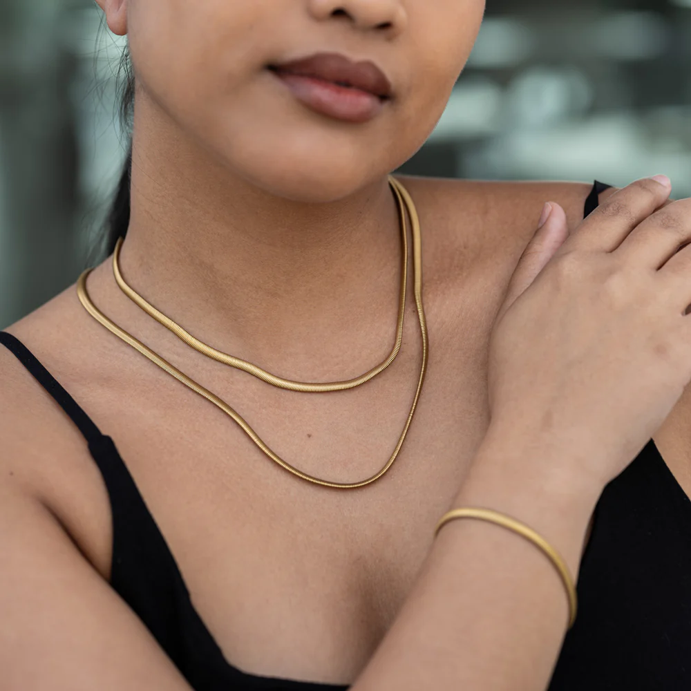 Snake Chain Bracelet: Gold - Image 2