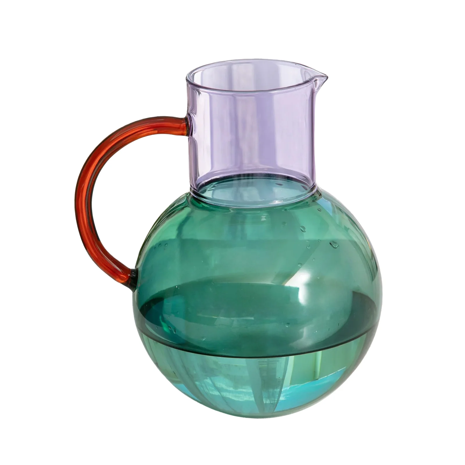 Pablo Large Glass Jug: Teal, Purple + Amber
