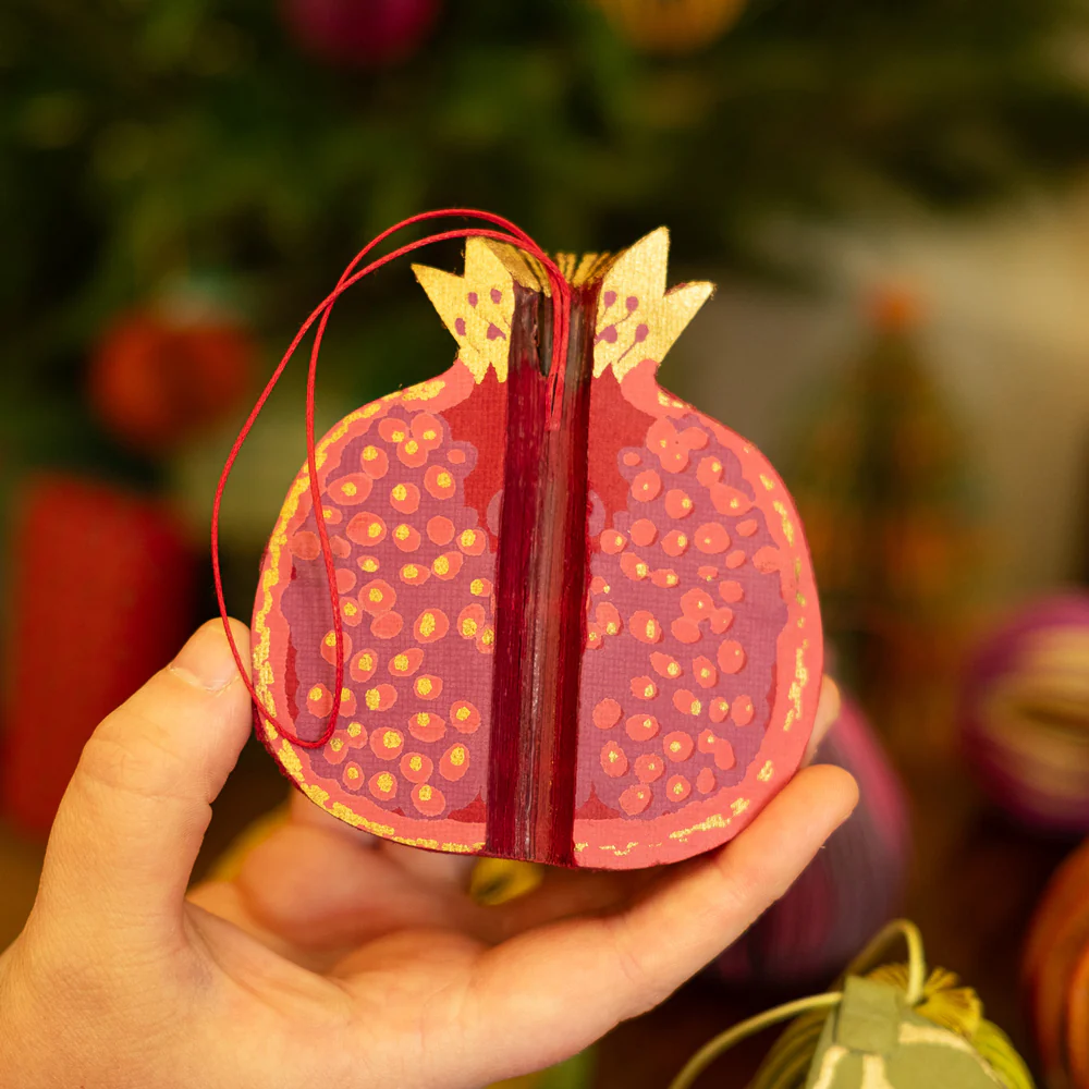 Pomegranate Honeycomb Paper Ornament - Image 3