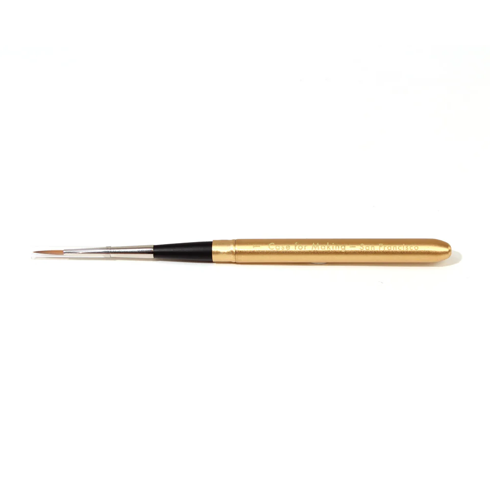 CfM Round 1 Mini Travel Paint Brush Matte Gold