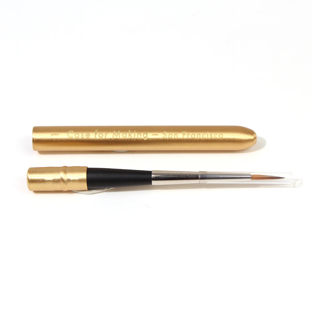 CfM Round 1 Mini Travel Paint Brush Matte Gold - Image 2