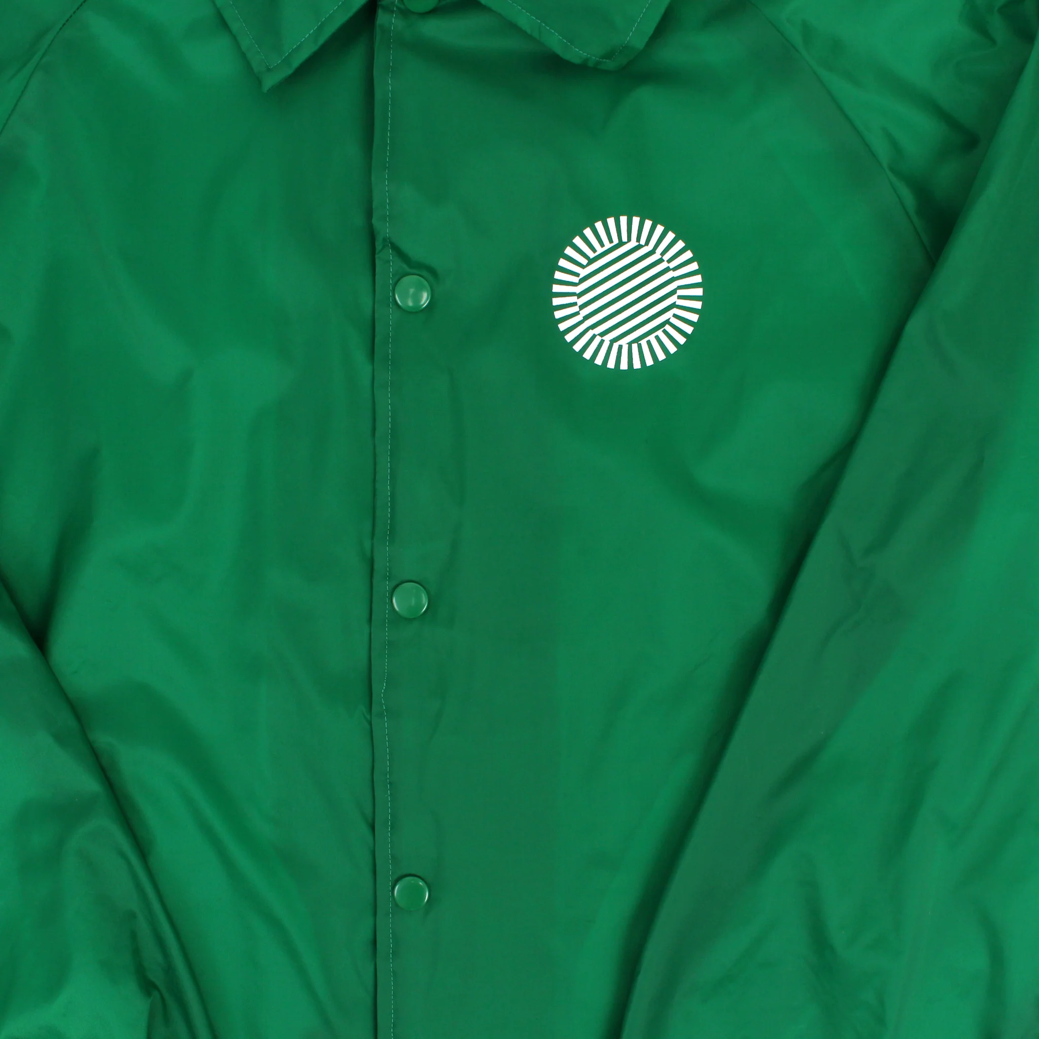 SFMOMA Collegiate Logo Coach Jacket: Green - Image 3