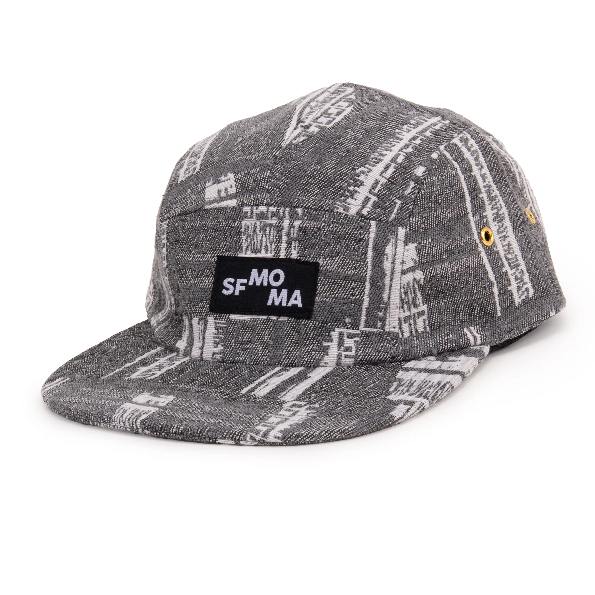 SFMOMA x State Of Flux Black + White 5-Panel Hat