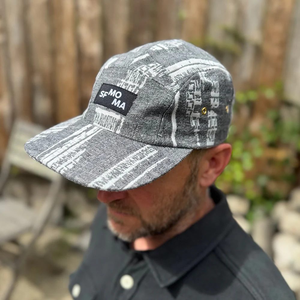 SFMOMA x State Of Flux Black + White 5-Panel Hat - Image 3
