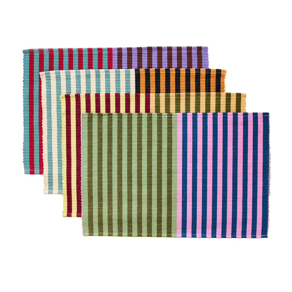 Spice Dual Striped Placemats Mixed Set of 4