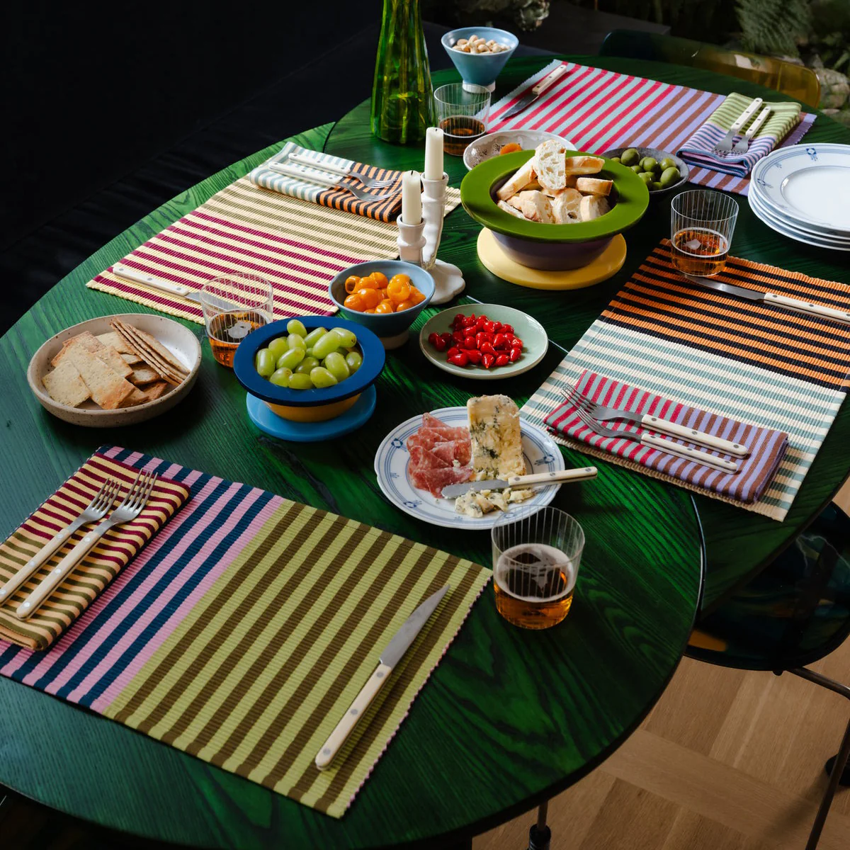 Spice Dual Striped Placemats Mixed Set of 4 - Image 3