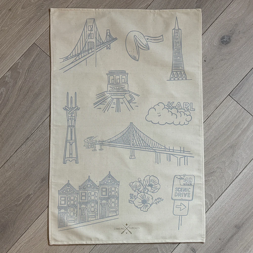 Stitch Your City San Francisco Tea Towel Embroidery Kit - Image 2