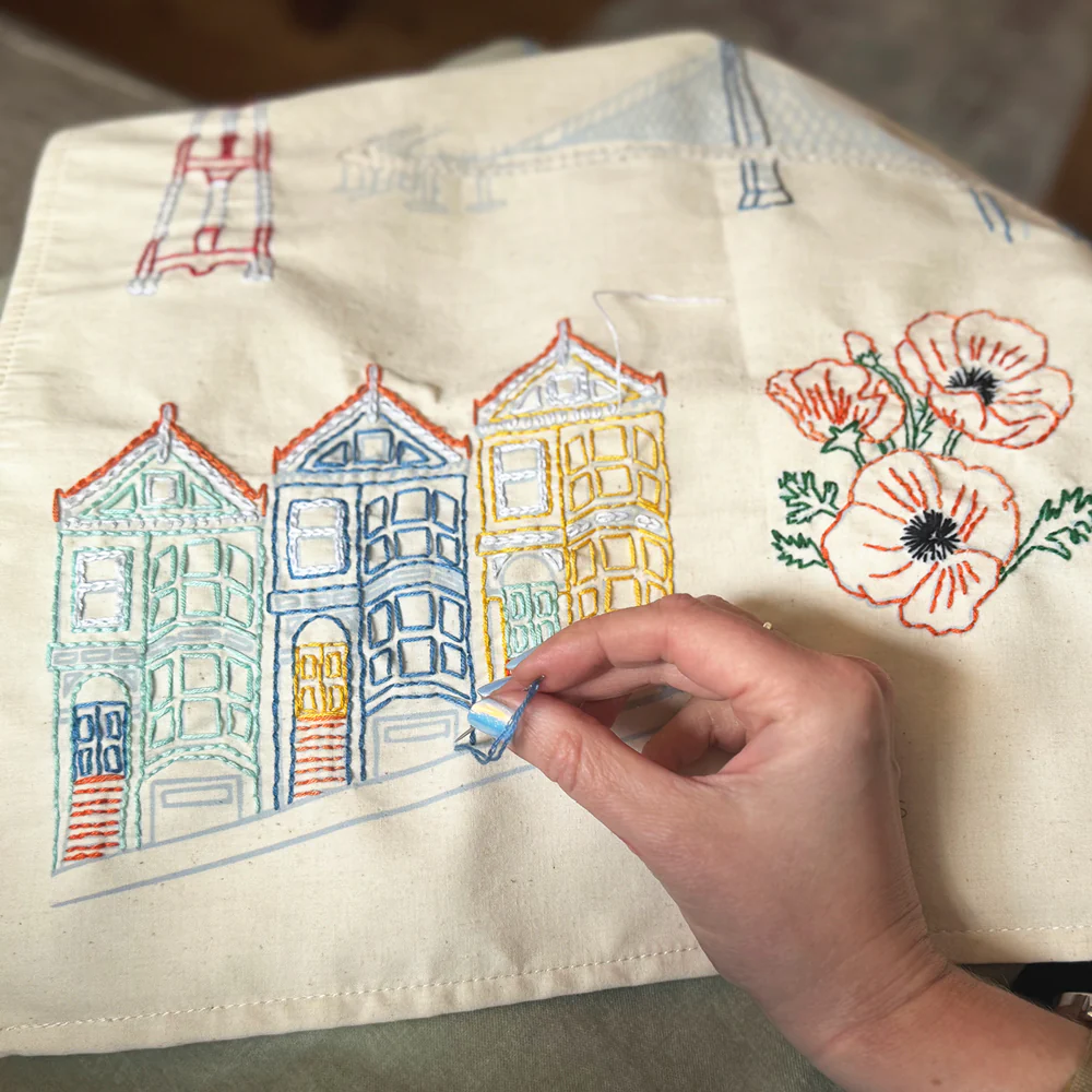 Stitch Your City San Francisco Tea Towel Embroidery Kit - Image 5