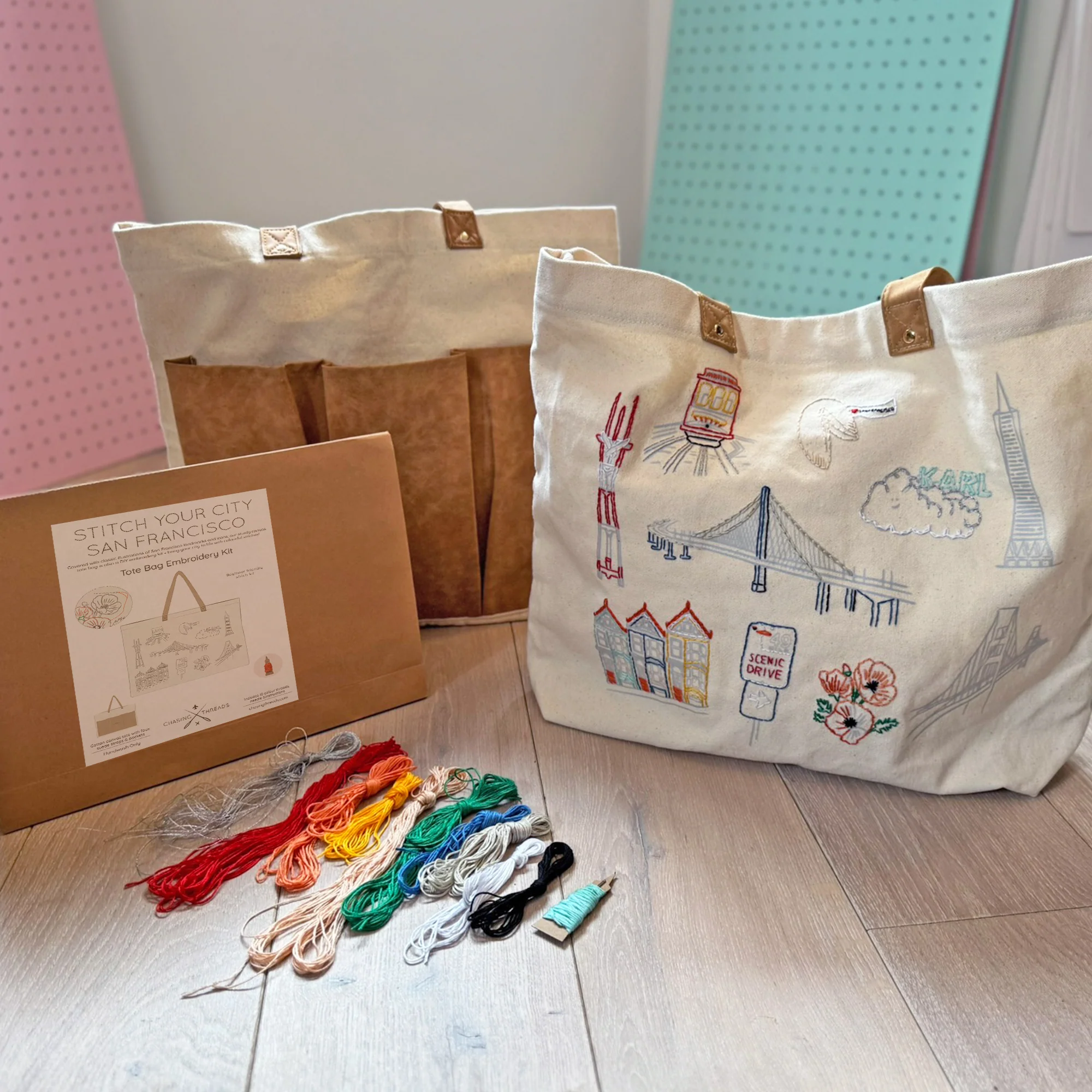 Stitch Your City San Francisco Tote Embroidery Kit - Image 2
