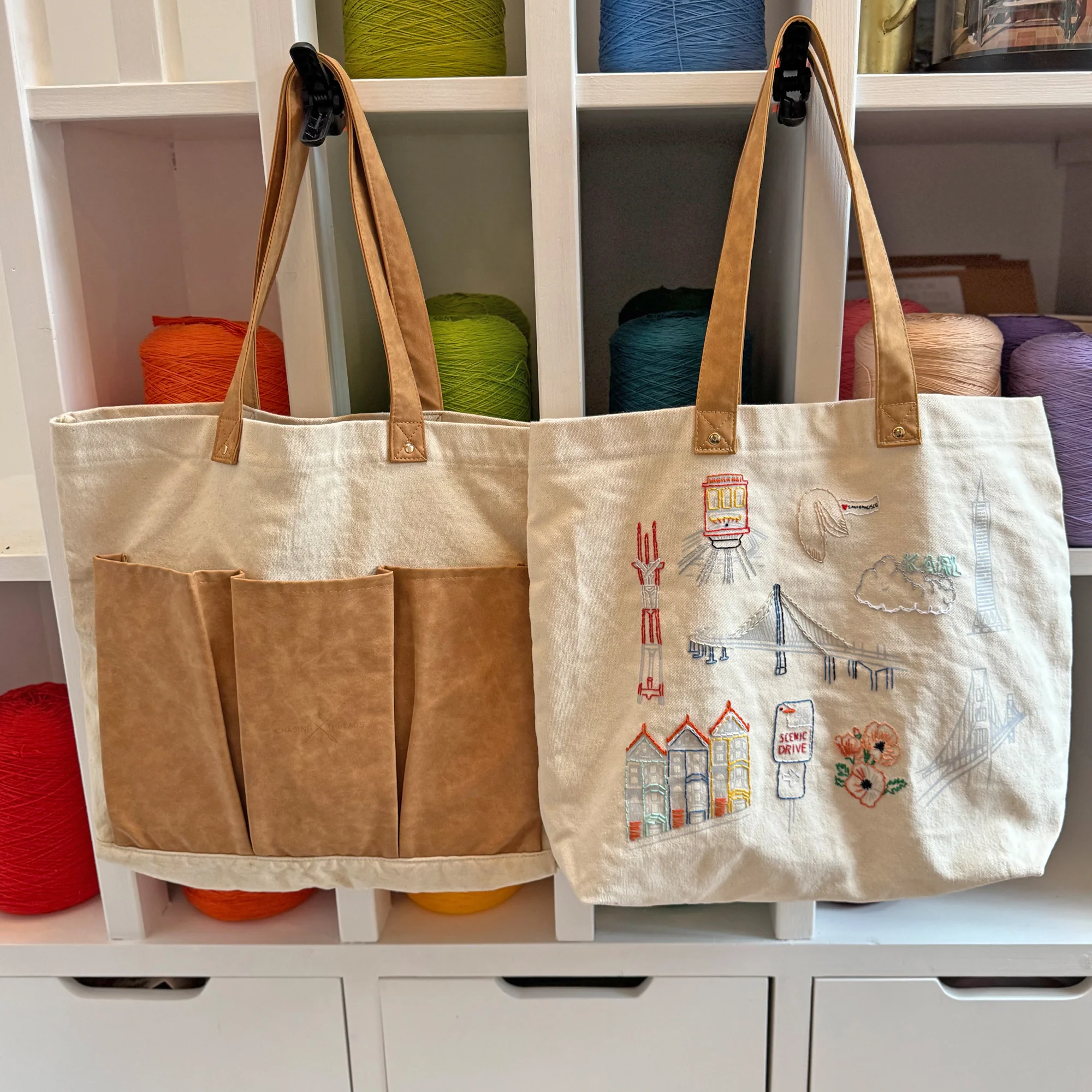 Stitch Your City San Francisco Tote Embroidery Kit - Image 4
