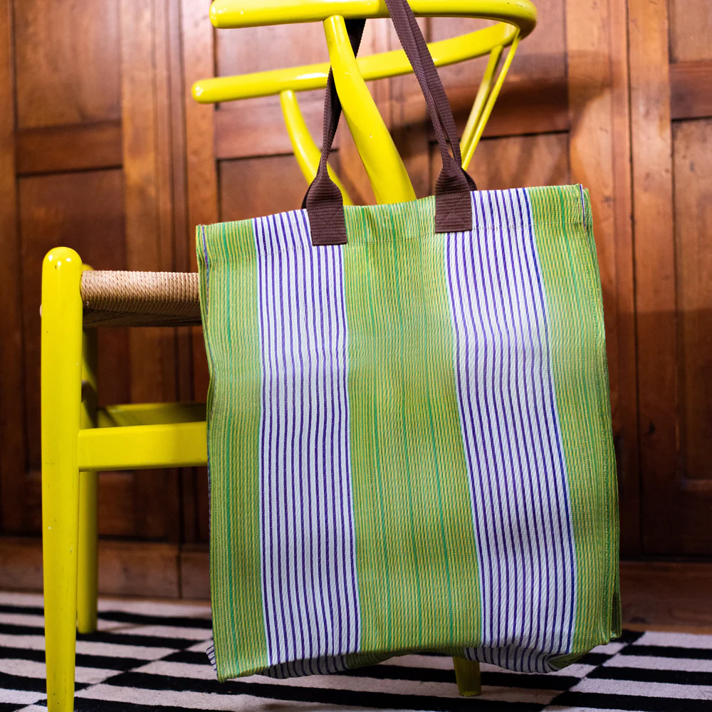 Woven Market Tote: Grass + Pearl - Image 3